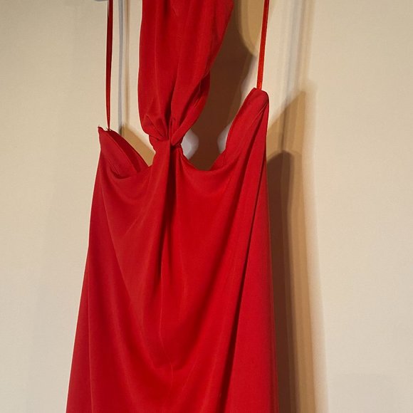 Coral Red Cut Own Gown Perfect For Beach Weddings - Picture 2 of 3